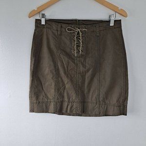 Hayden Women's Skirt Mini Brown Zipper Closure Brown  Lace Accent Medium